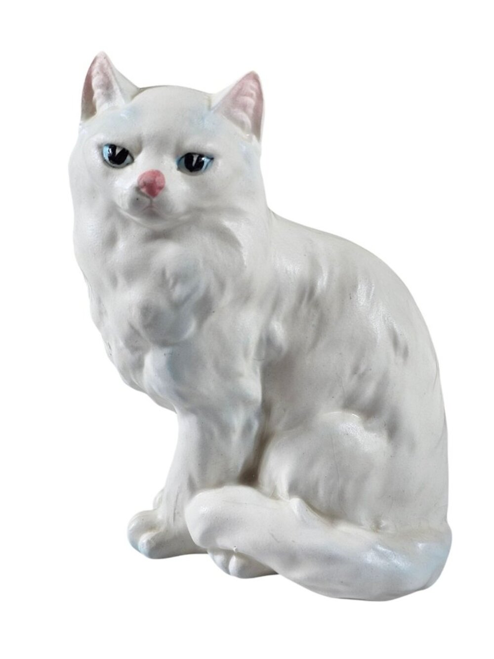 Vintage Enesco White Cat Figurine Made in Japan Porcelain Kitty Collectible